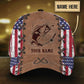Custom Fishing Leather Pattern American Classic Cap Personalized Name-Owls Matrix