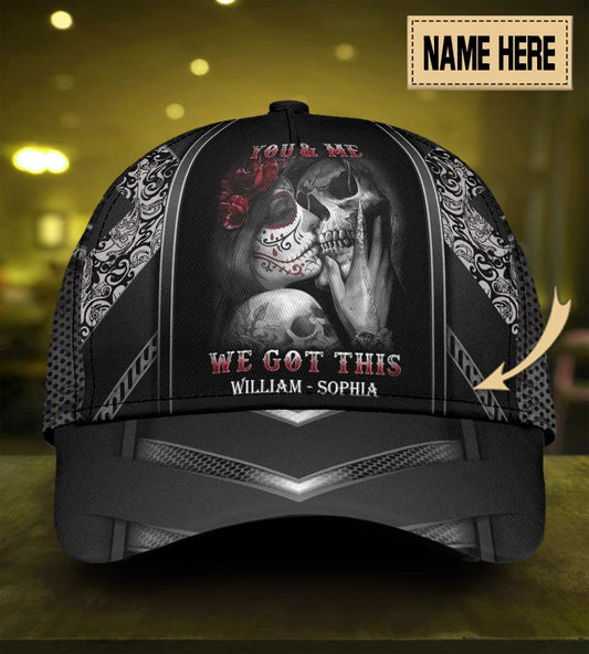 Custom Husband Wife Skull Personalized Name – Classic Cap