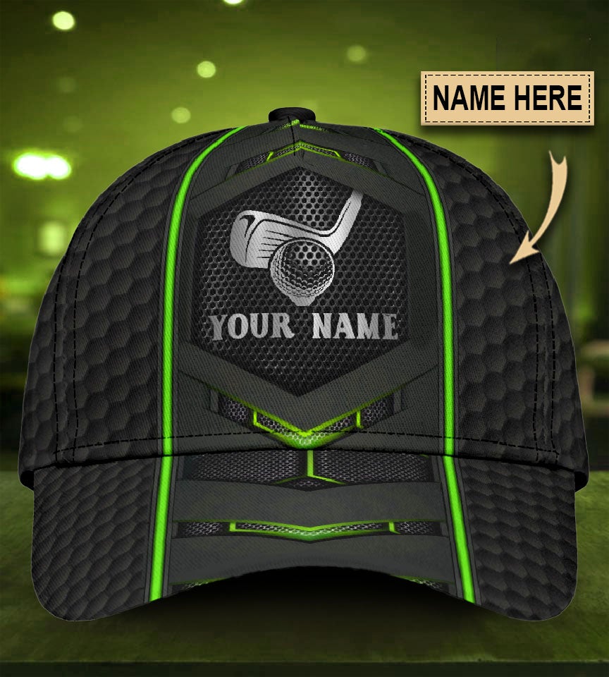 Custom Black Carbon Golf Personalized Name – Classic Cap