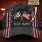 Custom Name Racing American Flag 1 – Classic Cap