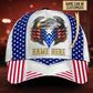 Custom White Eagle American Flag Name – Classic Cap