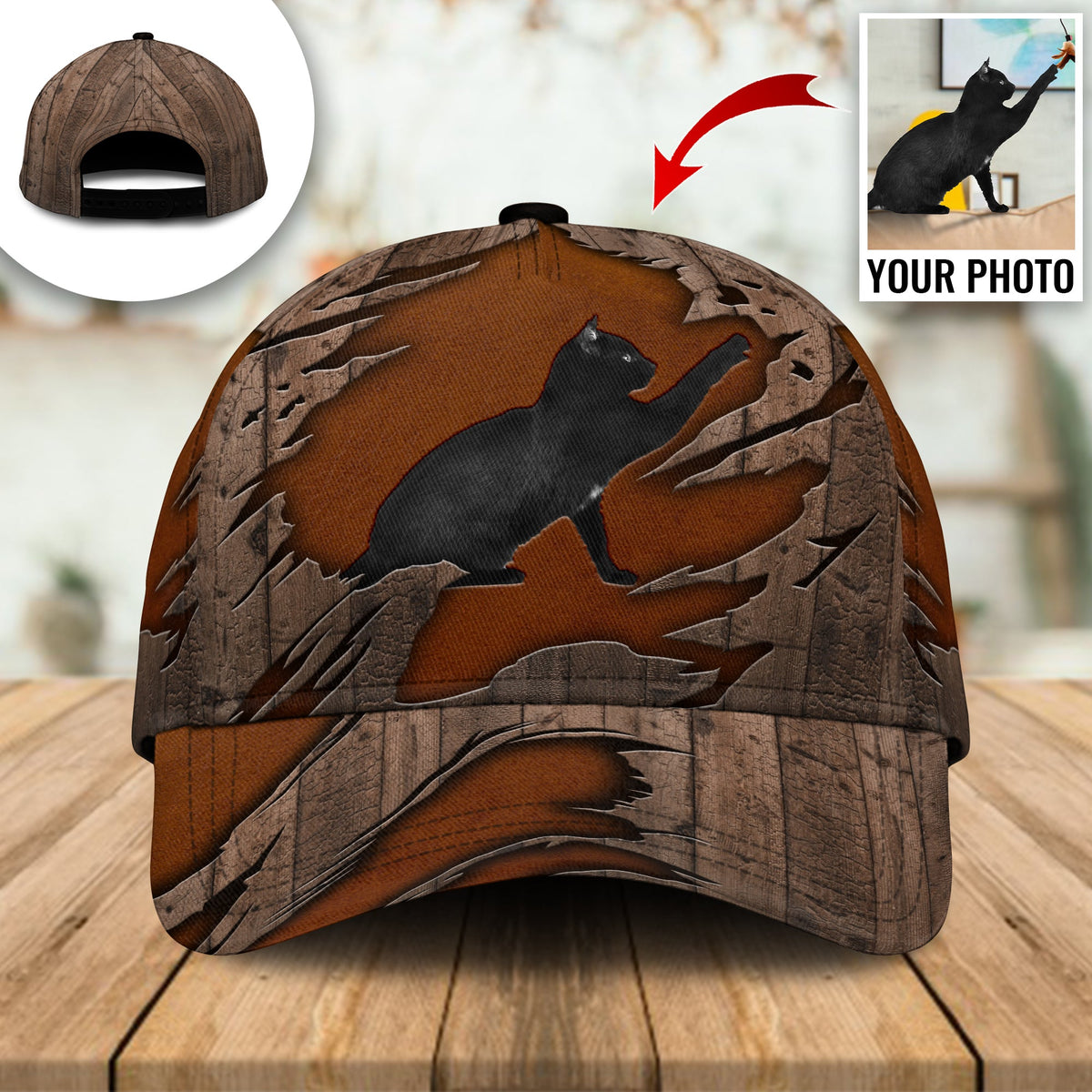 Black Cat Custom Photo Personalized – Classic Cap