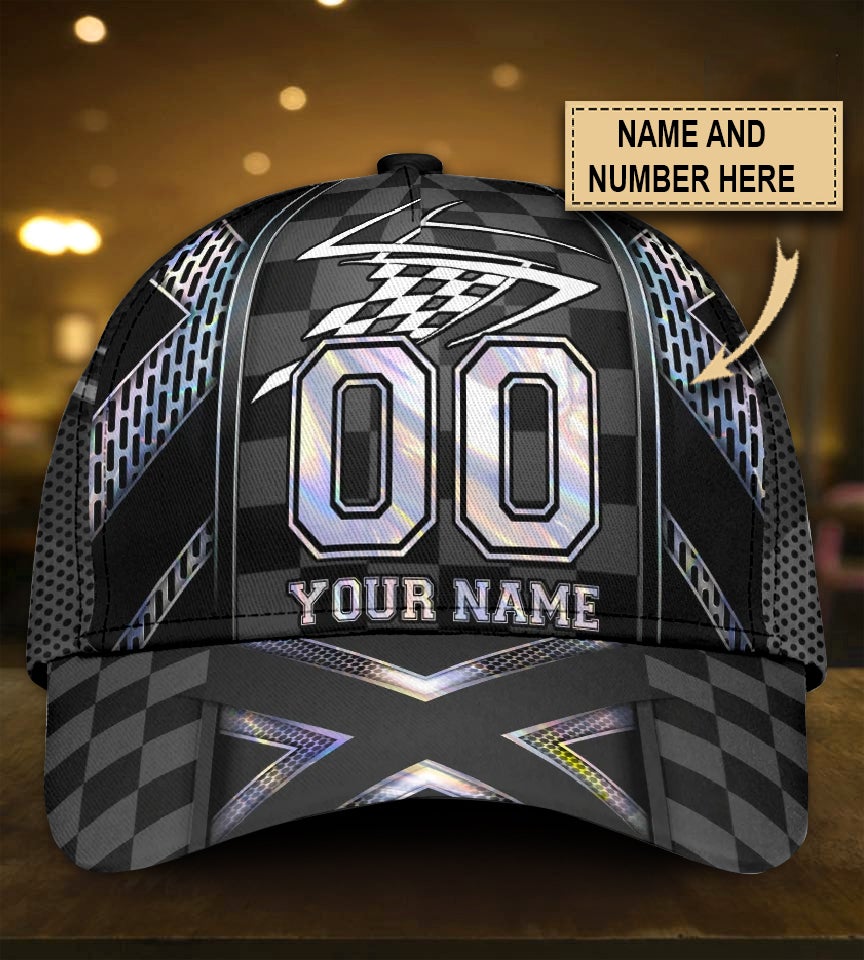 Custom Racing Hologram Personalized Name Number – Classic Cap