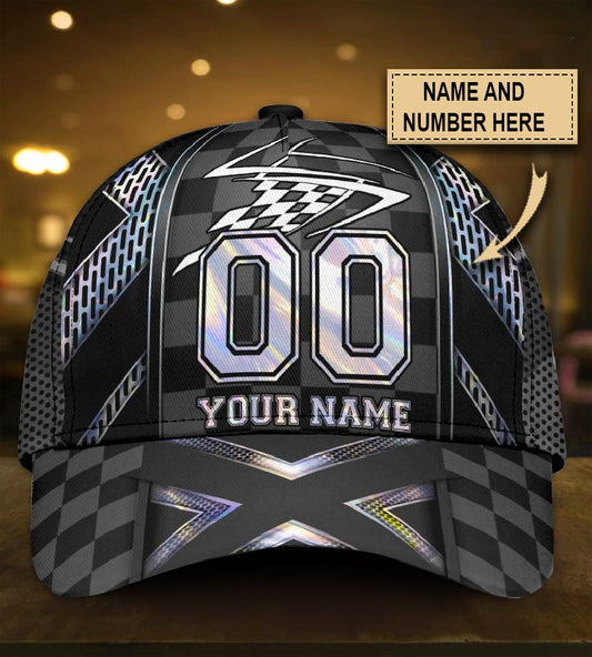 Custom Racing Hologram Personalized Name Number – Classic Cap