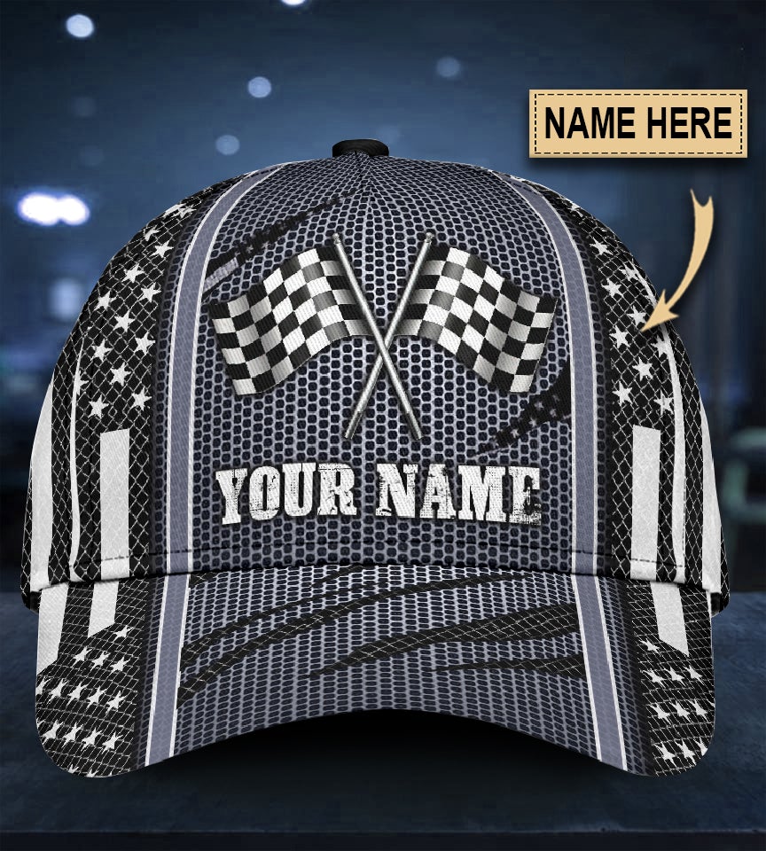 Custom Racing Net Pattern Classic Cap Personalized Name-Owls Matrix