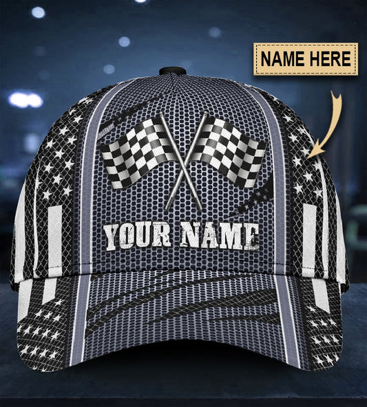Custom Racing Net Pattern Classic Cap Personalized Name-Owls Matrix