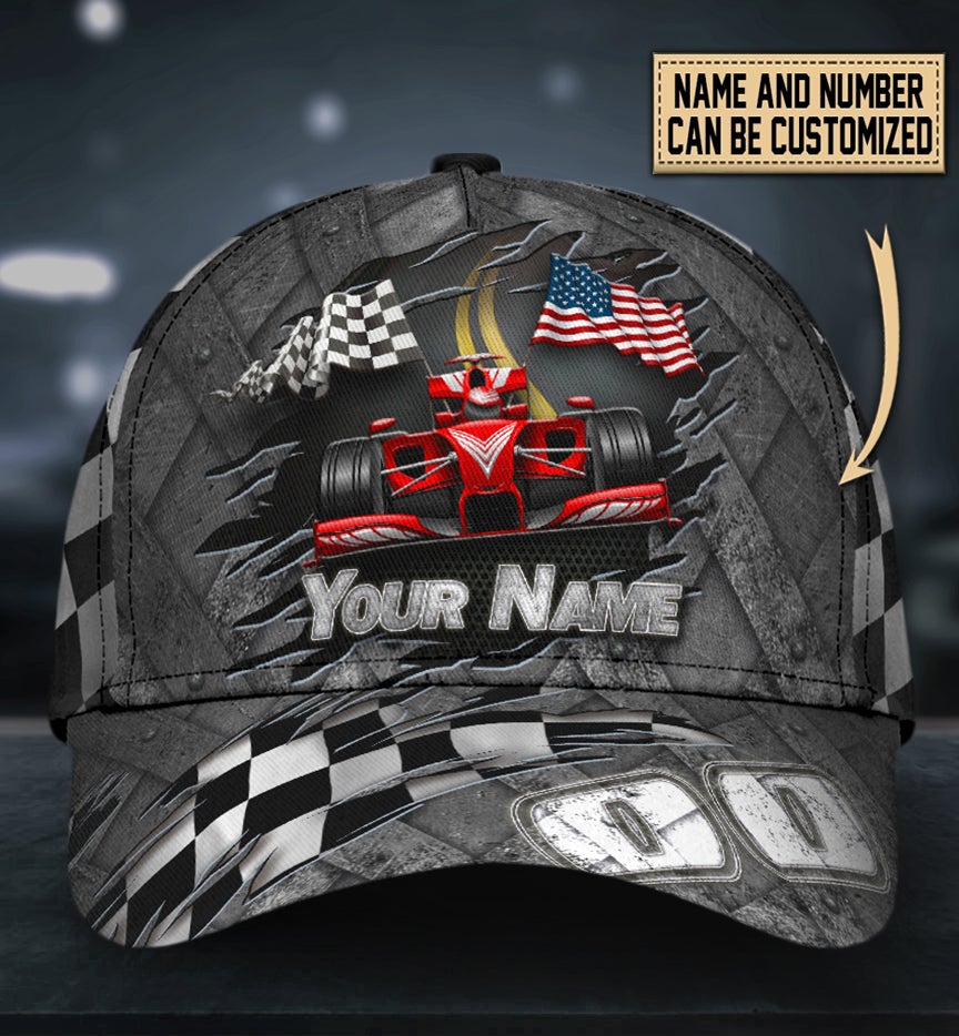 Custom Racing Speed Lover American Flag – Classic Cap