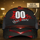 Custom Red Checked Racing Personalized Name Number – Classic Cap