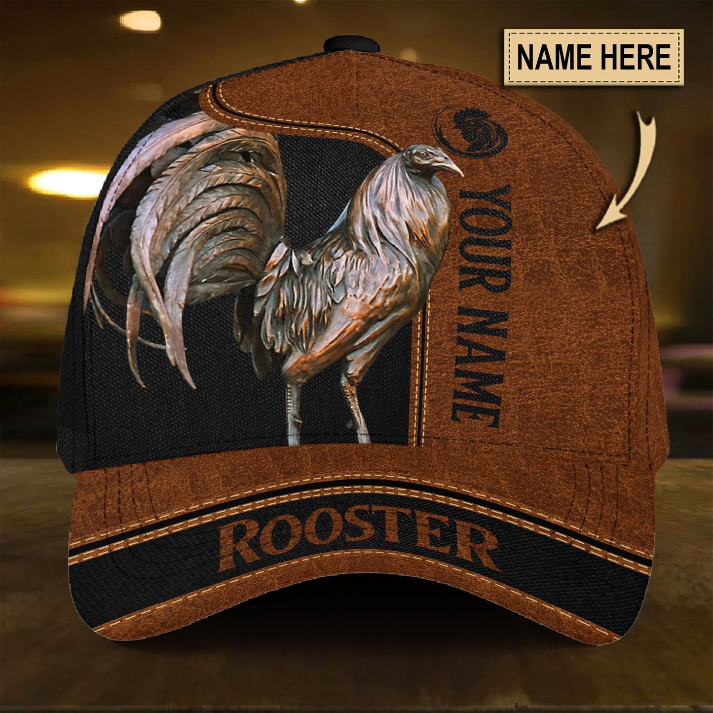 Rooster Leather Personalized Name – Classic Cap