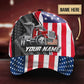 Custom Truck Driver American Flag Personalized Name – Classic Cap