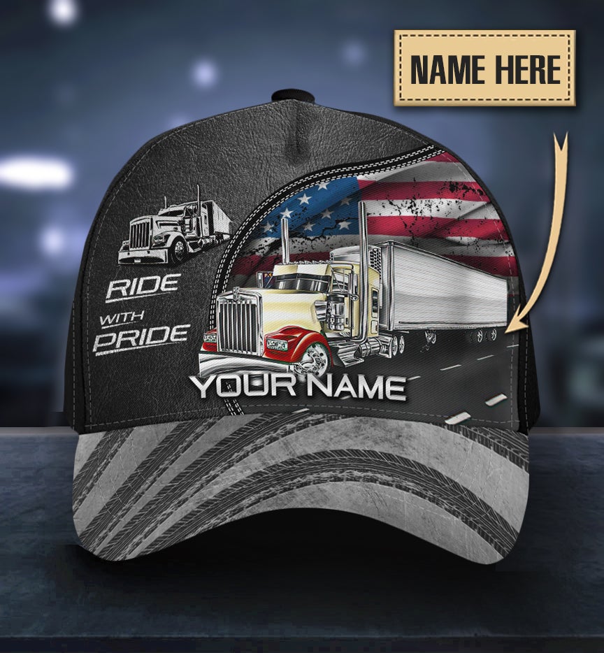 Custom Trucker Ride With Pride Personalized Name – Classic Cap