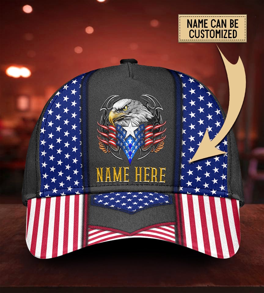 Custom Eagle Proud American Personalized Name – Classic Cap