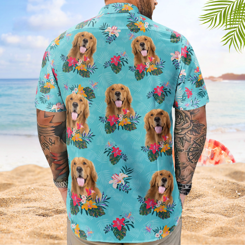 Custom Face Photo Funny Tropical Aloha for Dog & Cat Lovers – Custom Photo Hawaiian Shirts