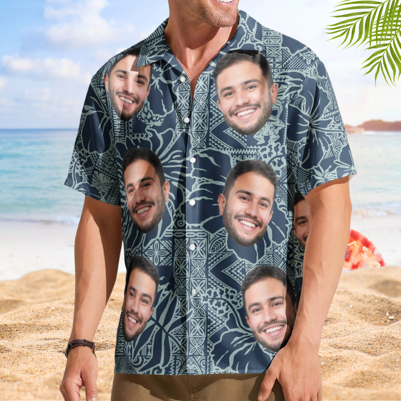 Custom Photo Funny Pet Family & Friends Tiki Bar Summer – Custom Photo Hawaiian Shirts