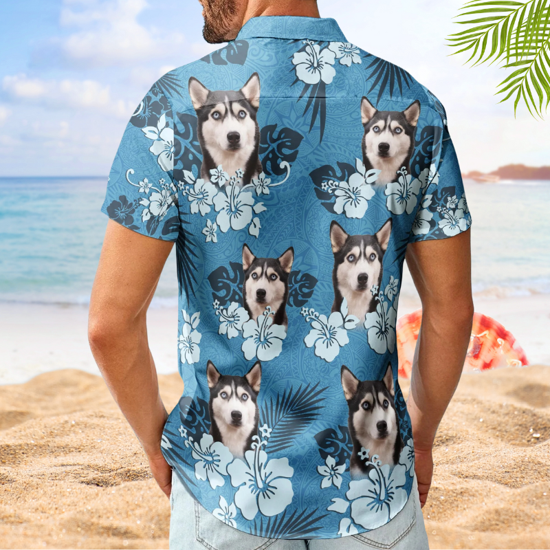 Custom Face Photo Funny Tropical Hibiscus Hawaii Tribal for Men & Women – Custom Photo Hawaiian Shirts