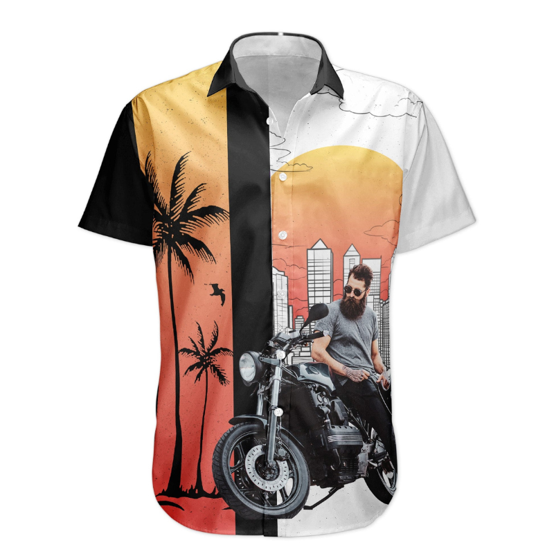 Custom Retro Bikes Photo for Men, Husband Bikers – Custom Photo Hawaiian Shirt