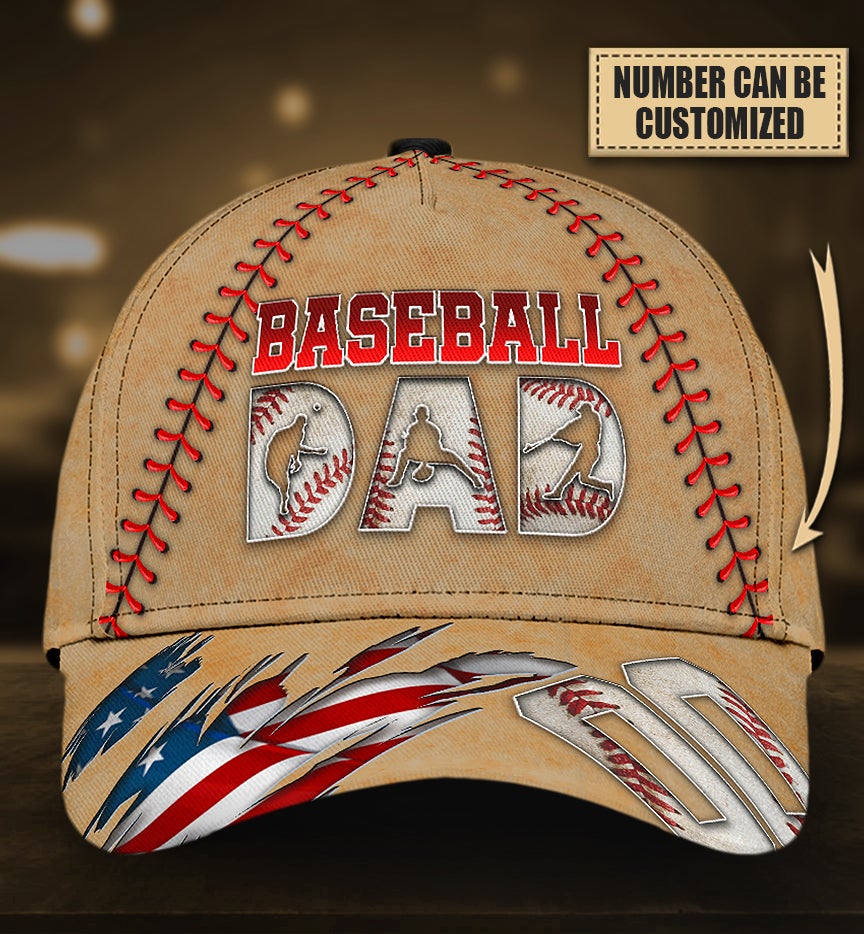 Custom Love Baseball Dad Personalized Number – Classic Cap