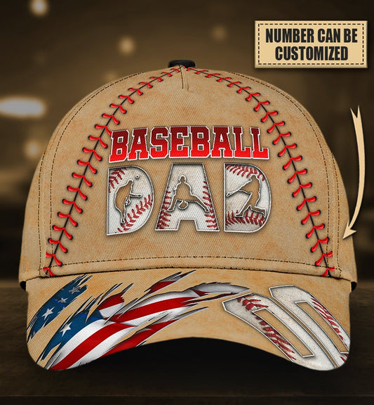 Custom Love Baseball Dad Personalized Number – Classic Cap