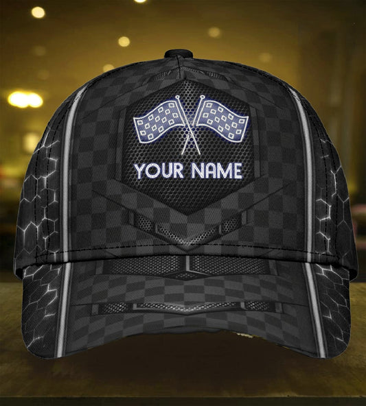 Custom Neon Racing Pattern Personalized Name – Classic Cap
