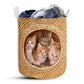 S: 17.72”x13.78” (45x35 cm) Cat Bamboo Wave Lovely - Laundry Basket - Owls Matrix LTD