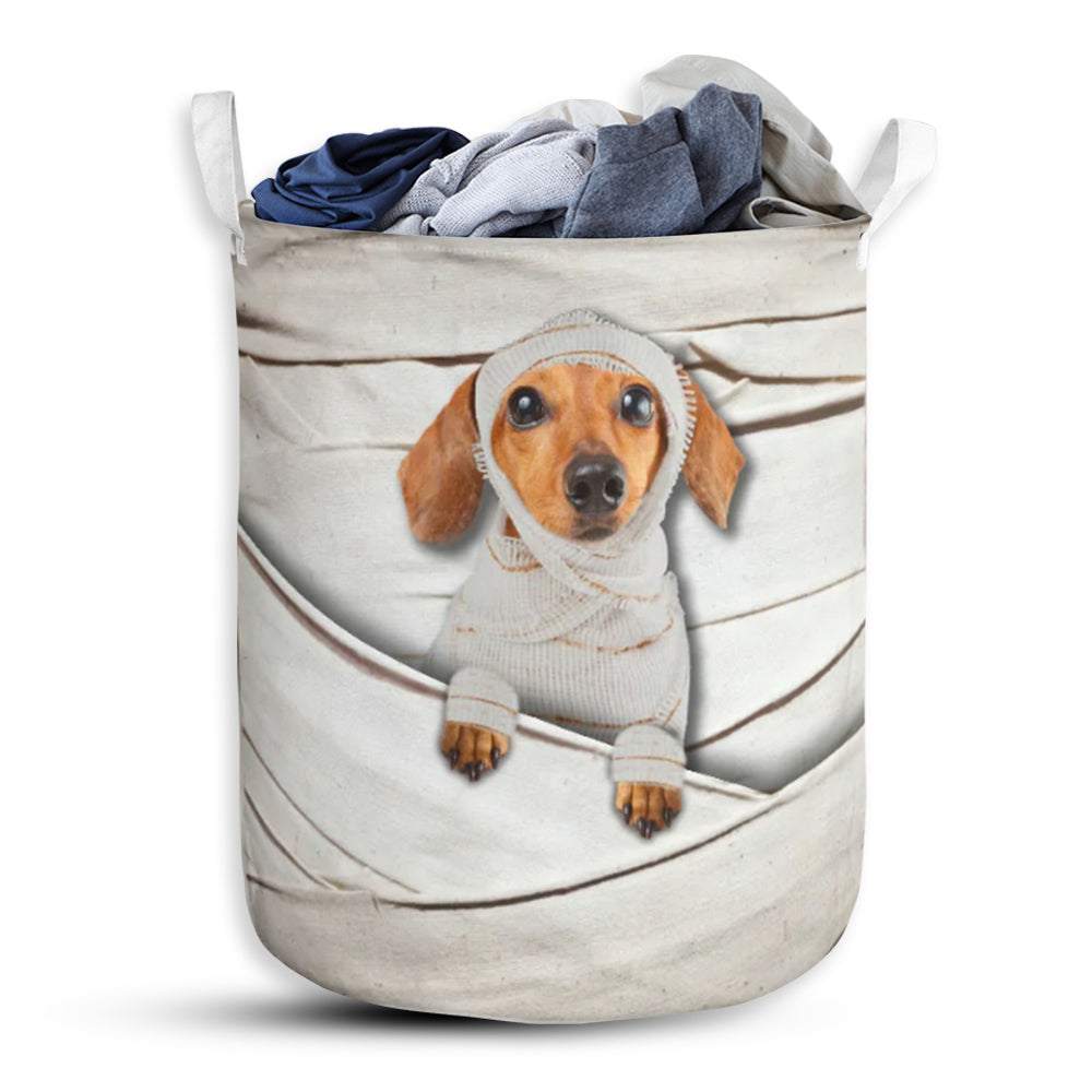 Dachshund Mummy Basic Style - Laundry Basket - Owls Matrix LTD