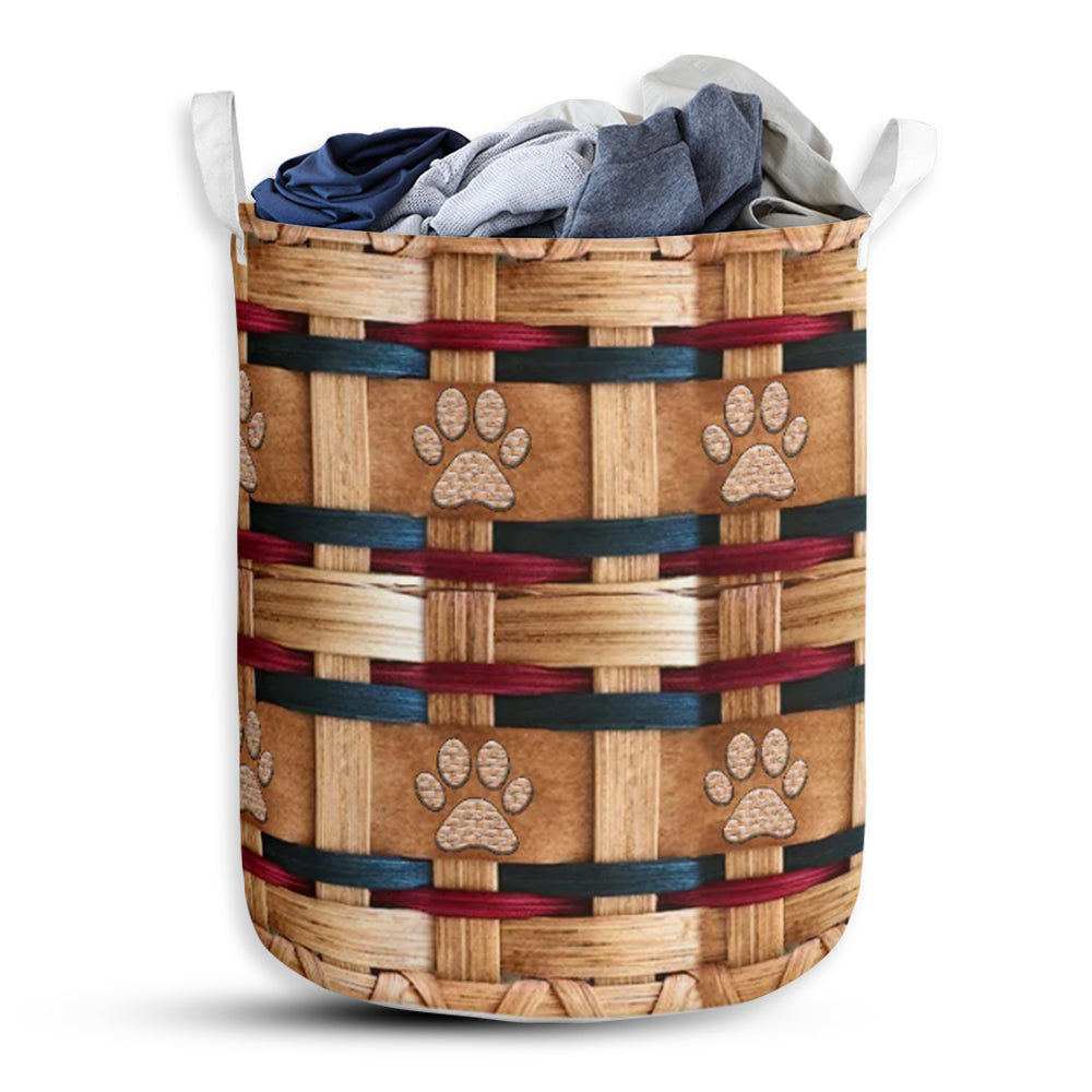 Dog Paw Handmade Red - Laundry Basket - Owls Matrix LTD