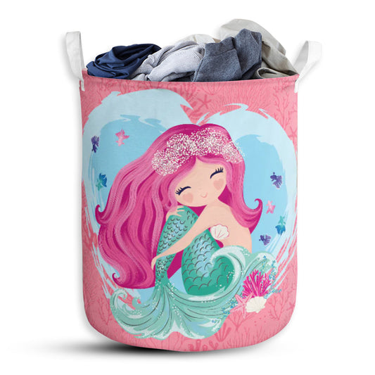 Mermaid Basic Love Style - Laundry Basket - Owls Matrix LTD