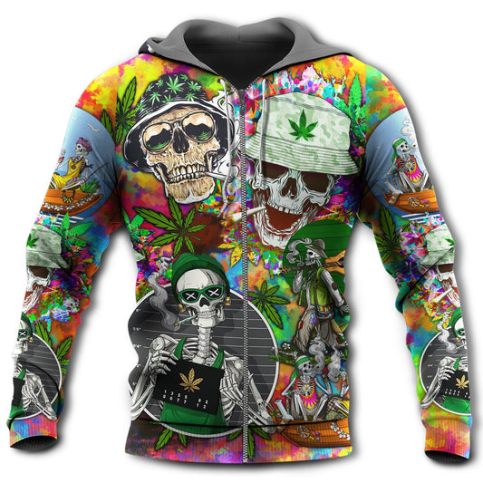 Cute Skull Love Green Style - 3D Hoodie
