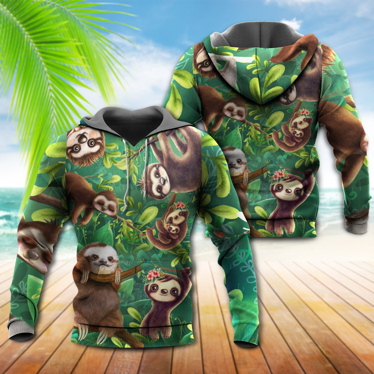 Cute Sloth Lovely Animals Art – 3D Hoodie