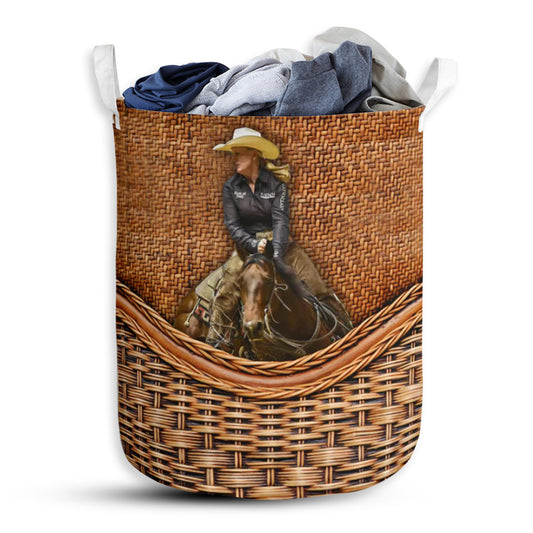 Horse Rattan Teaxture Lover - Laundry Basket - Owls Matrix LTD