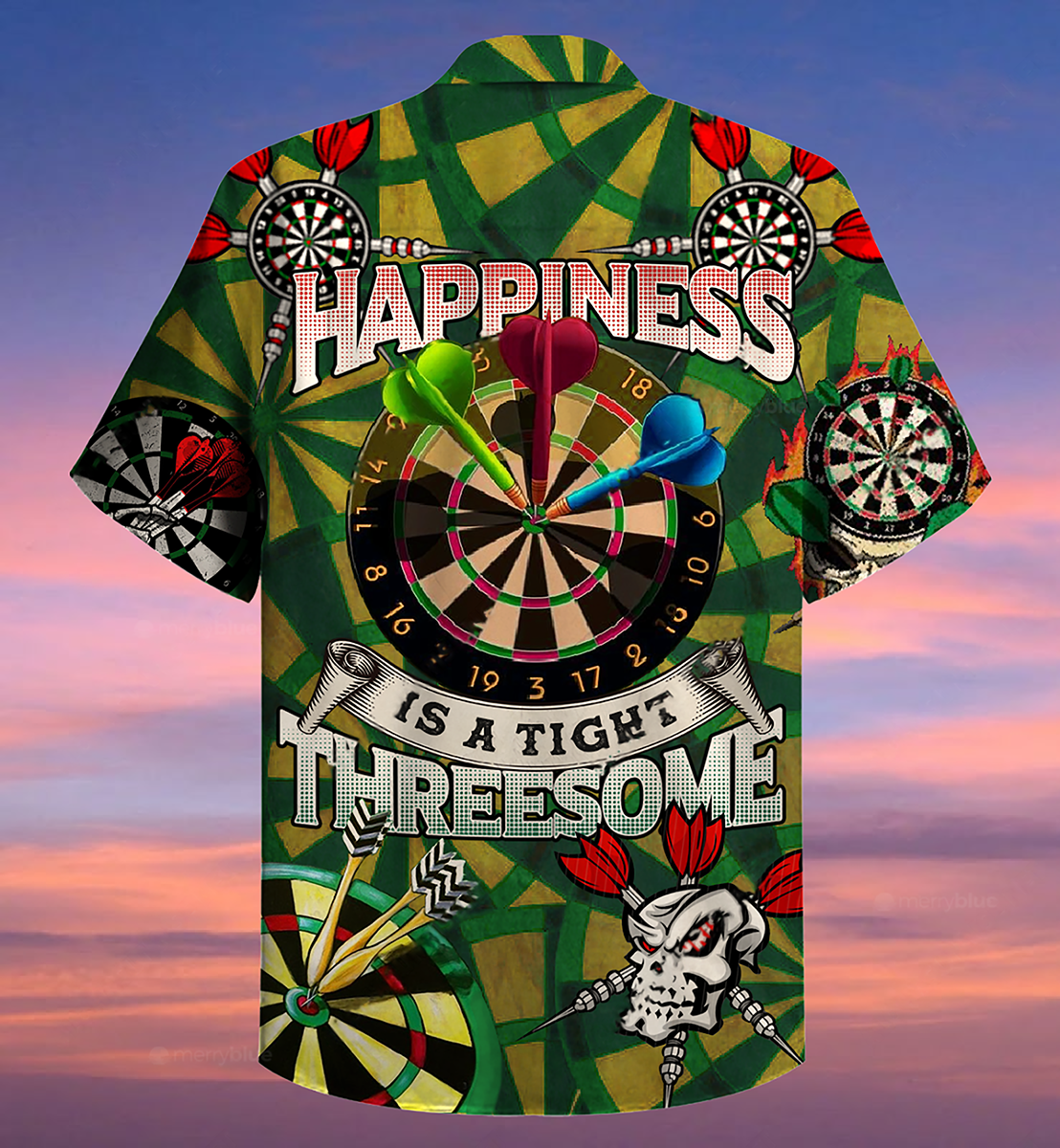 Darts Happiness Vintage Green Style - Hawaiian Shirt
