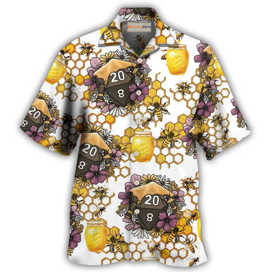 D20 Dice Honey Bee Vibe - Hawaiian Shirt
