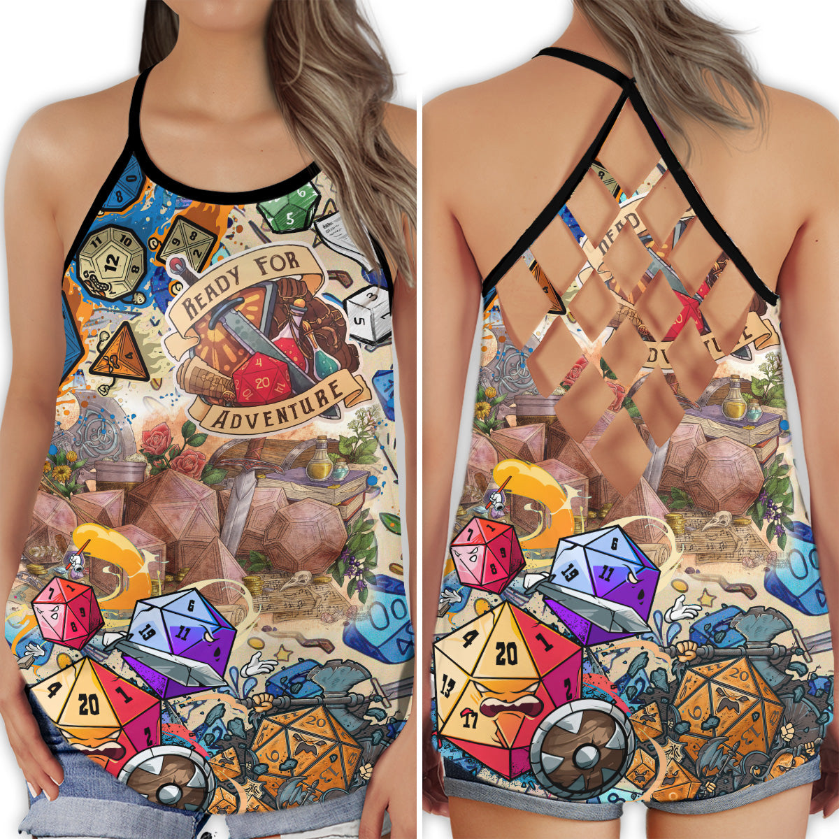 D20 Colorful Gaming Collection – Hollow Tank Top