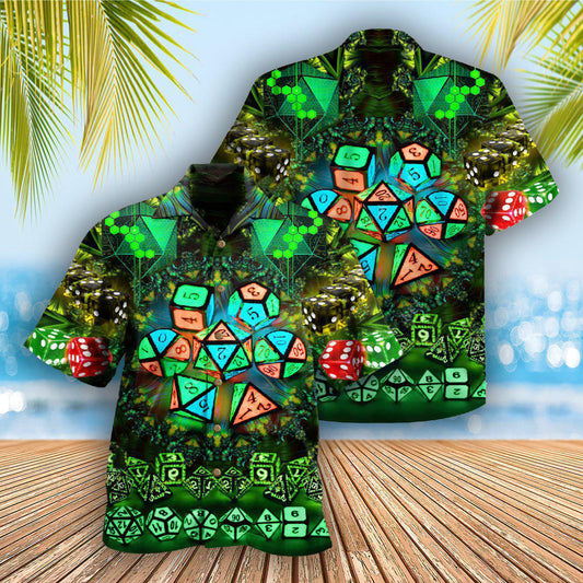 Glowing Kaleidoscope D20 Dice Art - Hawaiian Shirt

