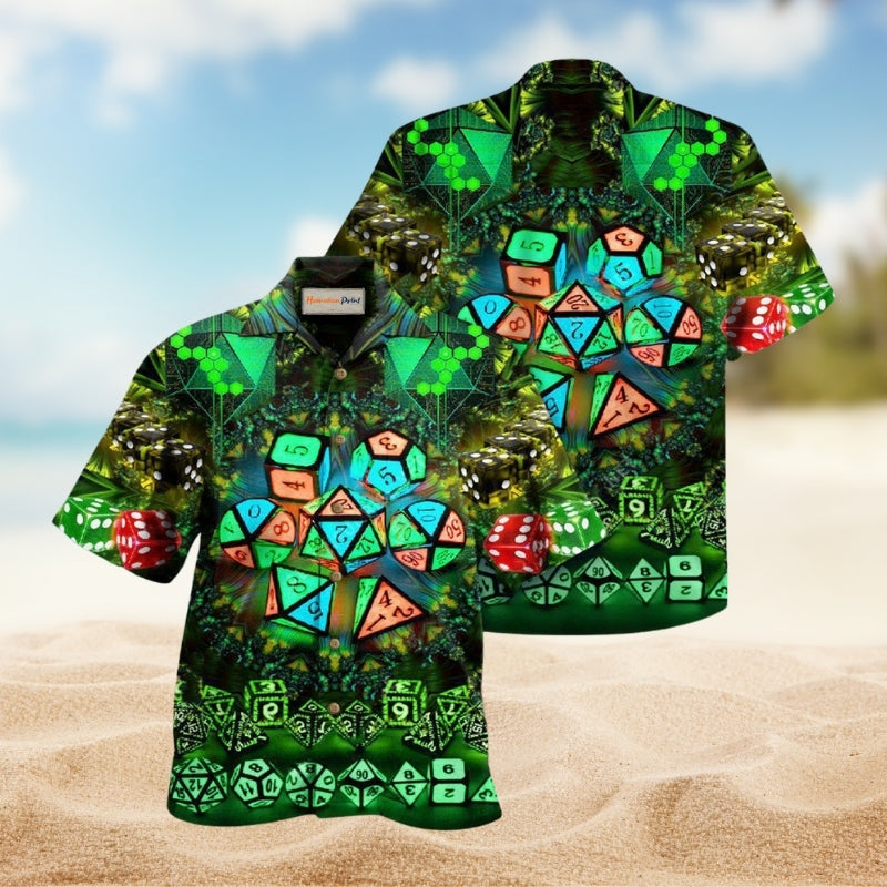 D20 Glowing Kaleidoscope Dice Edition – Hawaiian Shirt