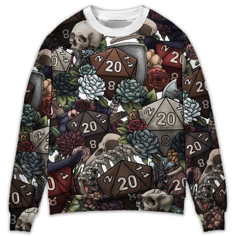 D20 Dice Dark Fantasy Art Style – Sweater - Ugly Christmas Sweater