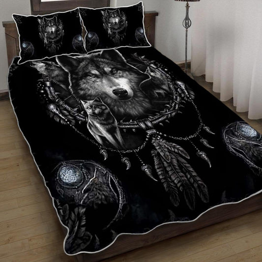 Wolf Dreamcatcher Wildlife Bedding Cover For Nature Bedroom Decor