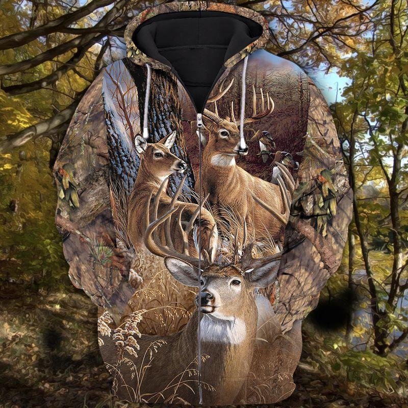 Hunting Deer Autumn Art – 3D Hoodie