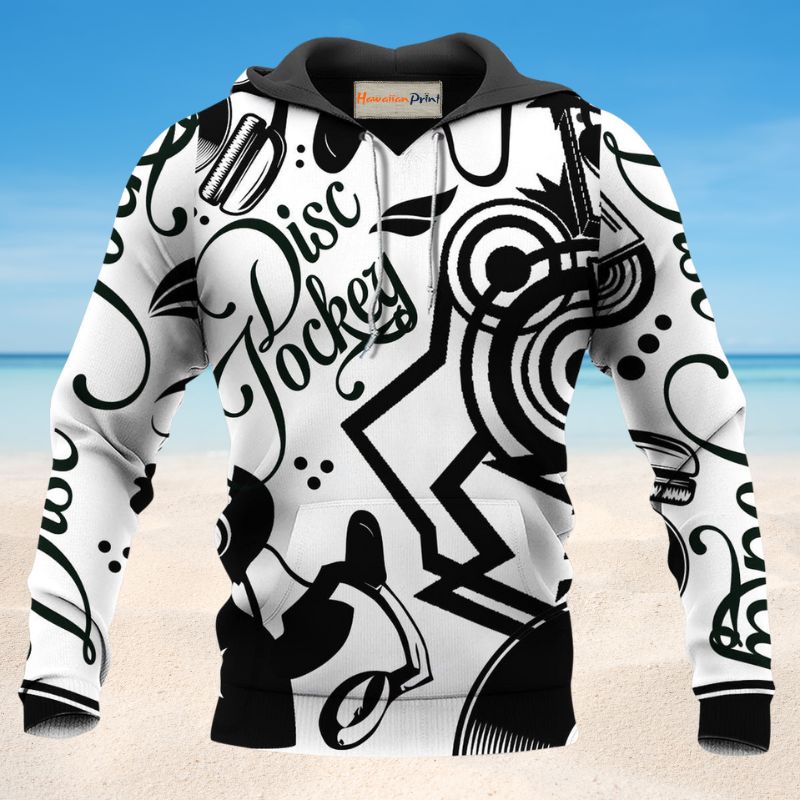DJ Music Black White Style - 3D Hoodie