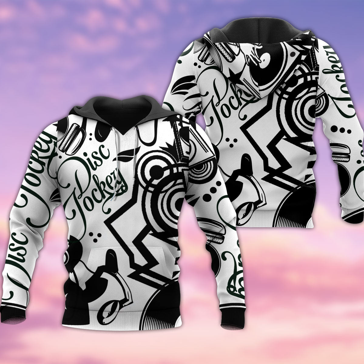DJ Music Black White Style - 3D Hoodie3