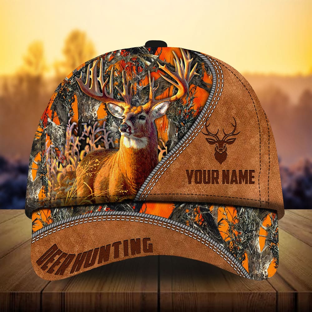 Premium Leather Deer Hunting Personalized – Classic Cap