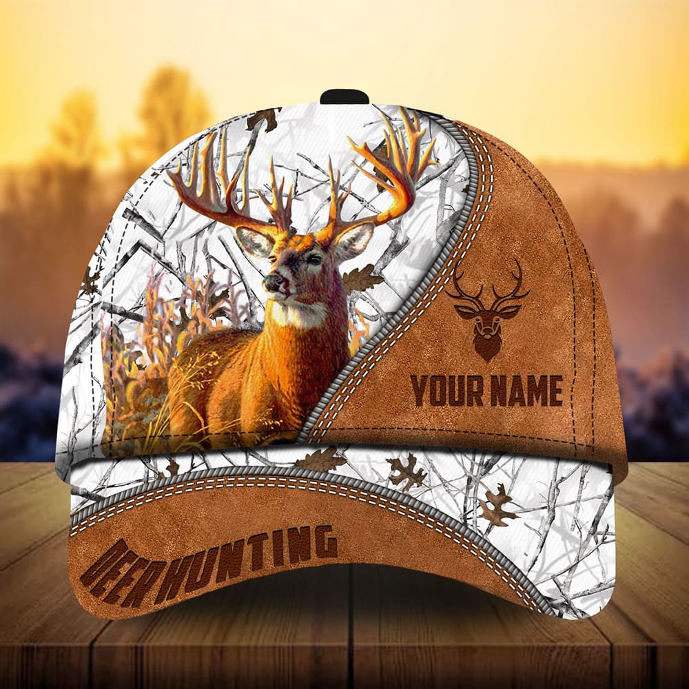 Premium Leather Deer Hunting Personalized – Classic Cap