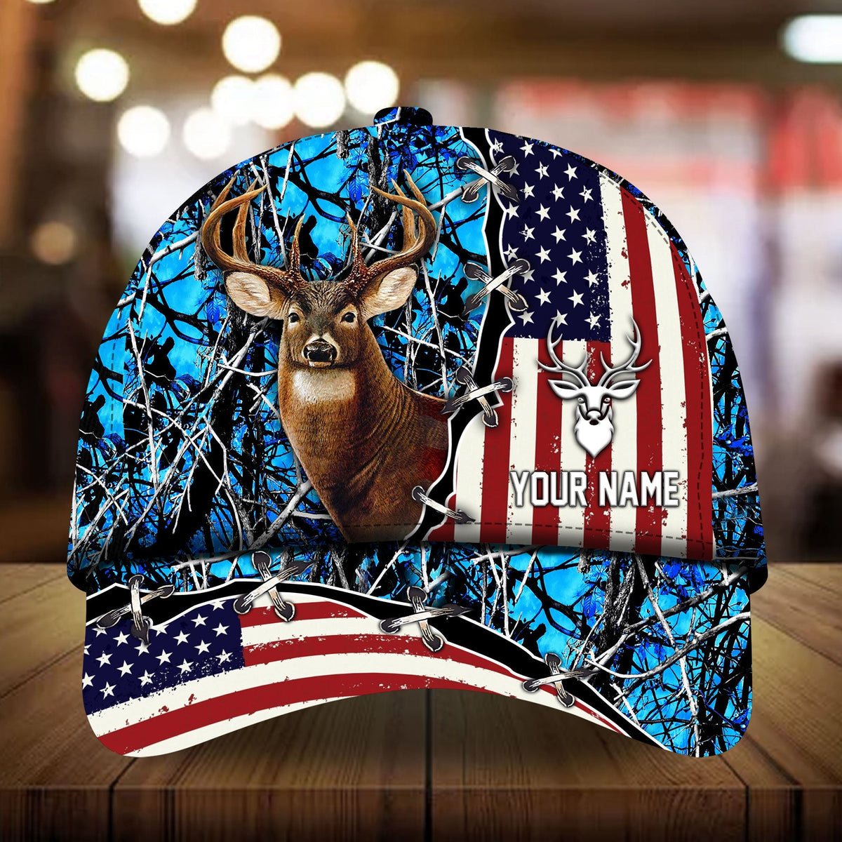 US Flag Deer Hunting Personalized – Classic Cap