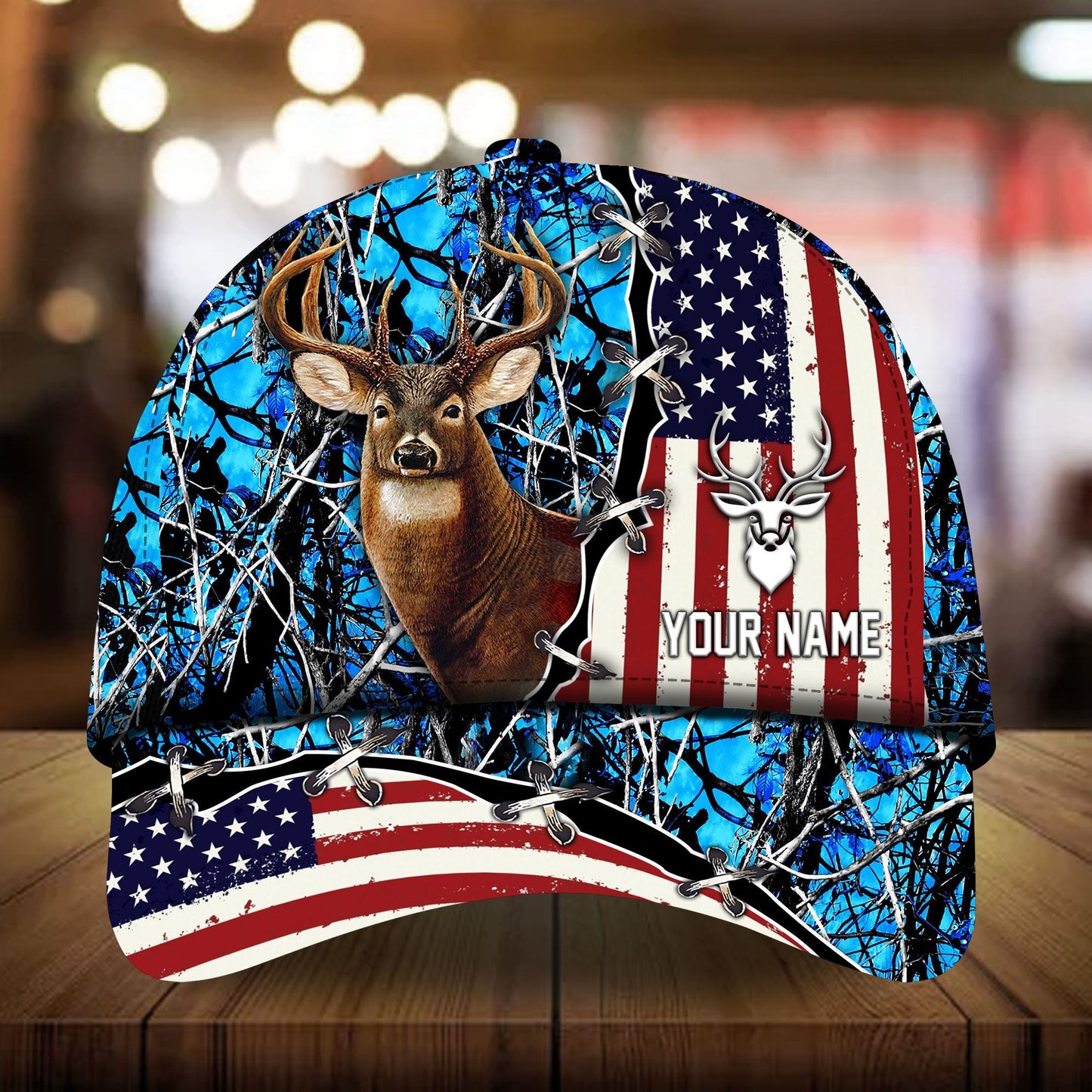 US Flag Deer Hunting Personalized – Classic Cap
