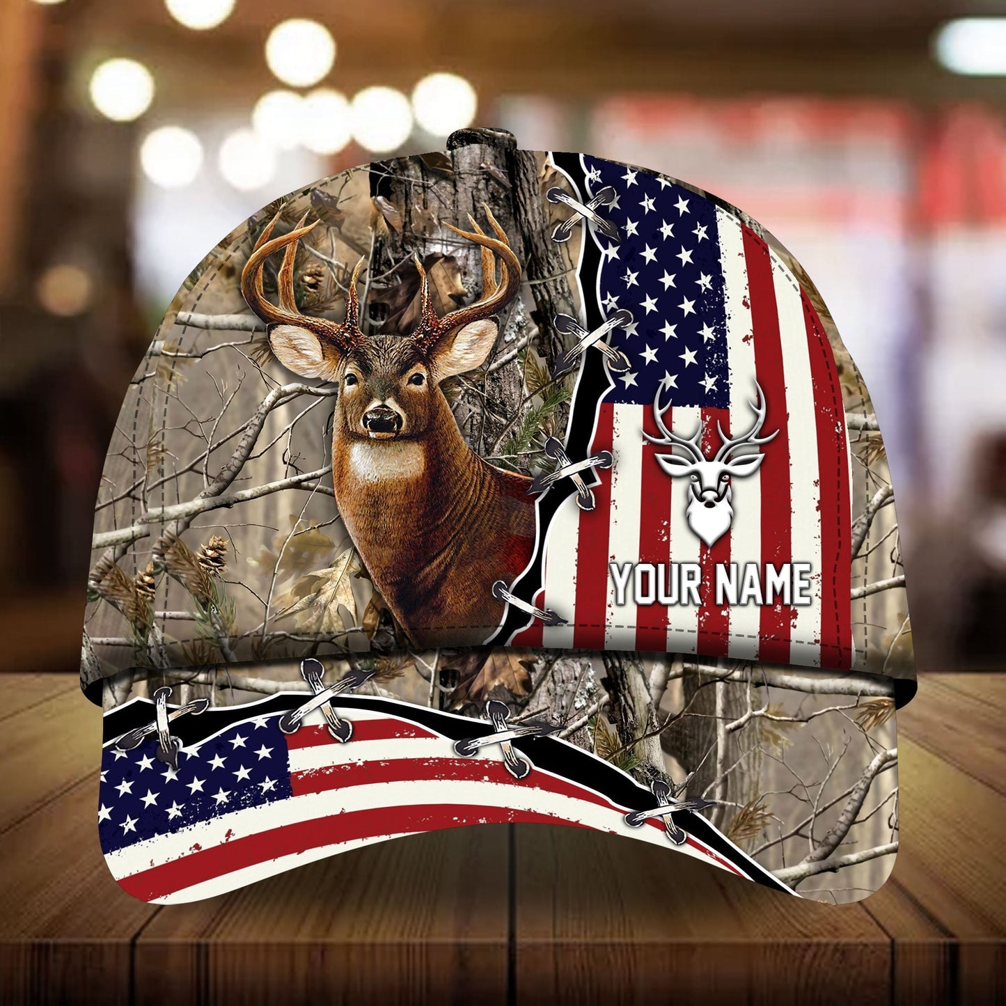 US Flag Deer Hunting Personalized – Classic Cap