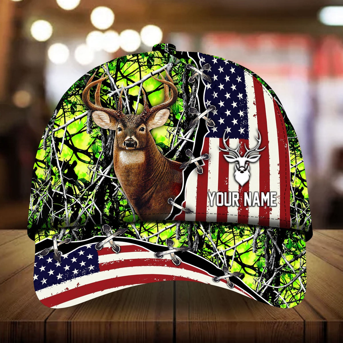 US Flag Deer Hunting Personalized – Classic Cap