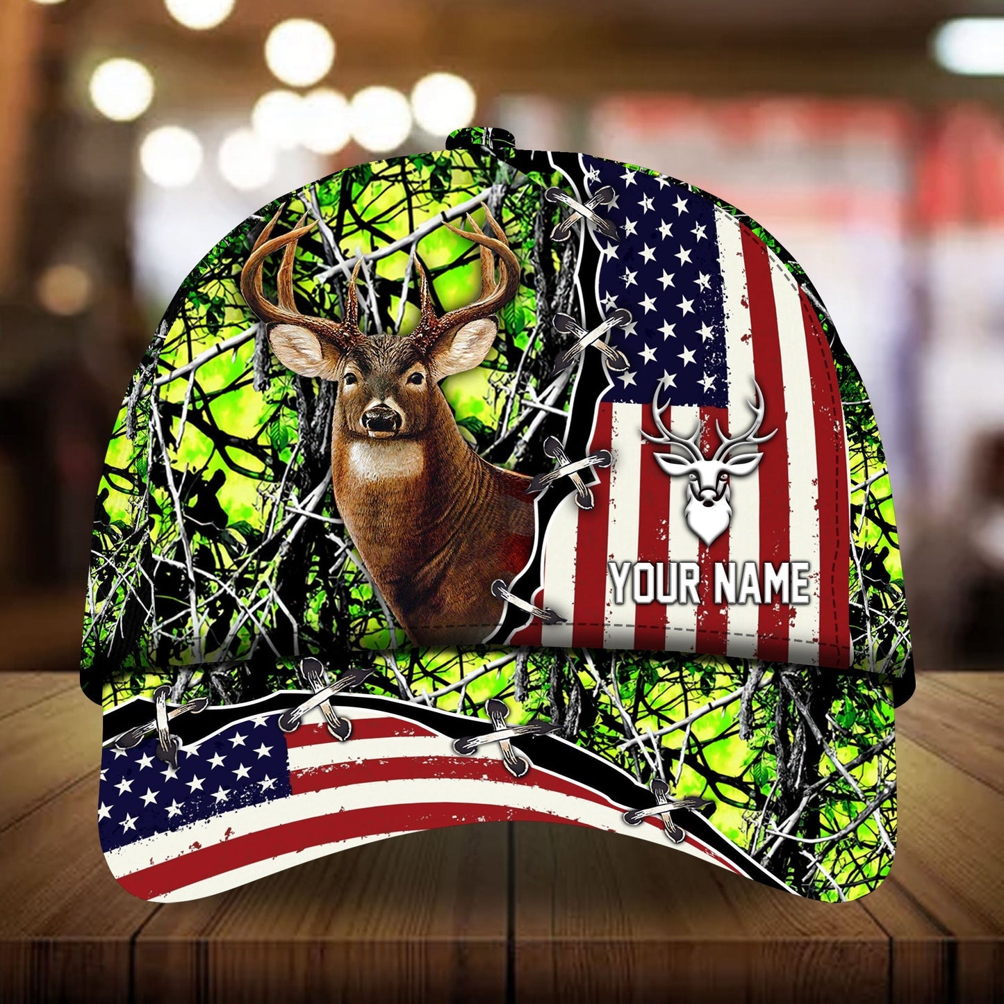 US Flag Deer Hunting Personalized – Classic Cap