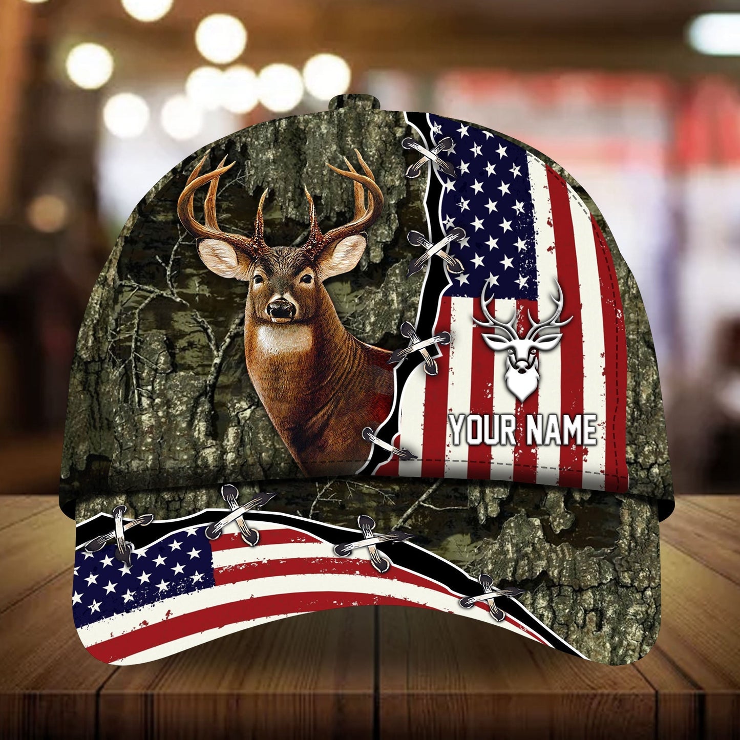 US Flag Deer Hunting Personalized – Classic Cap