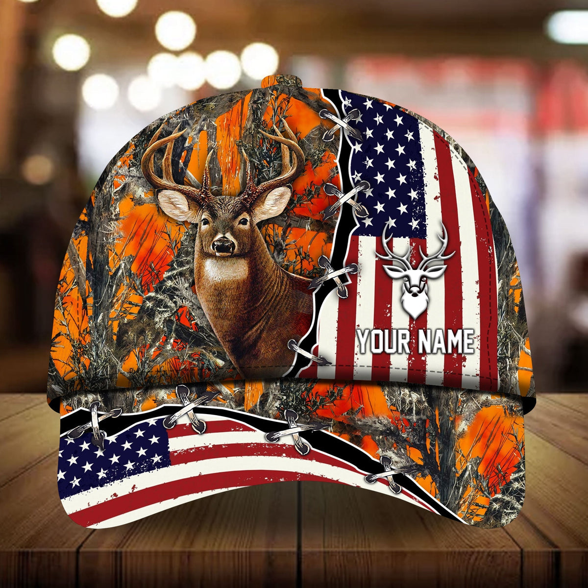 US Flag Deer Hunting Personalized – Classic Cap