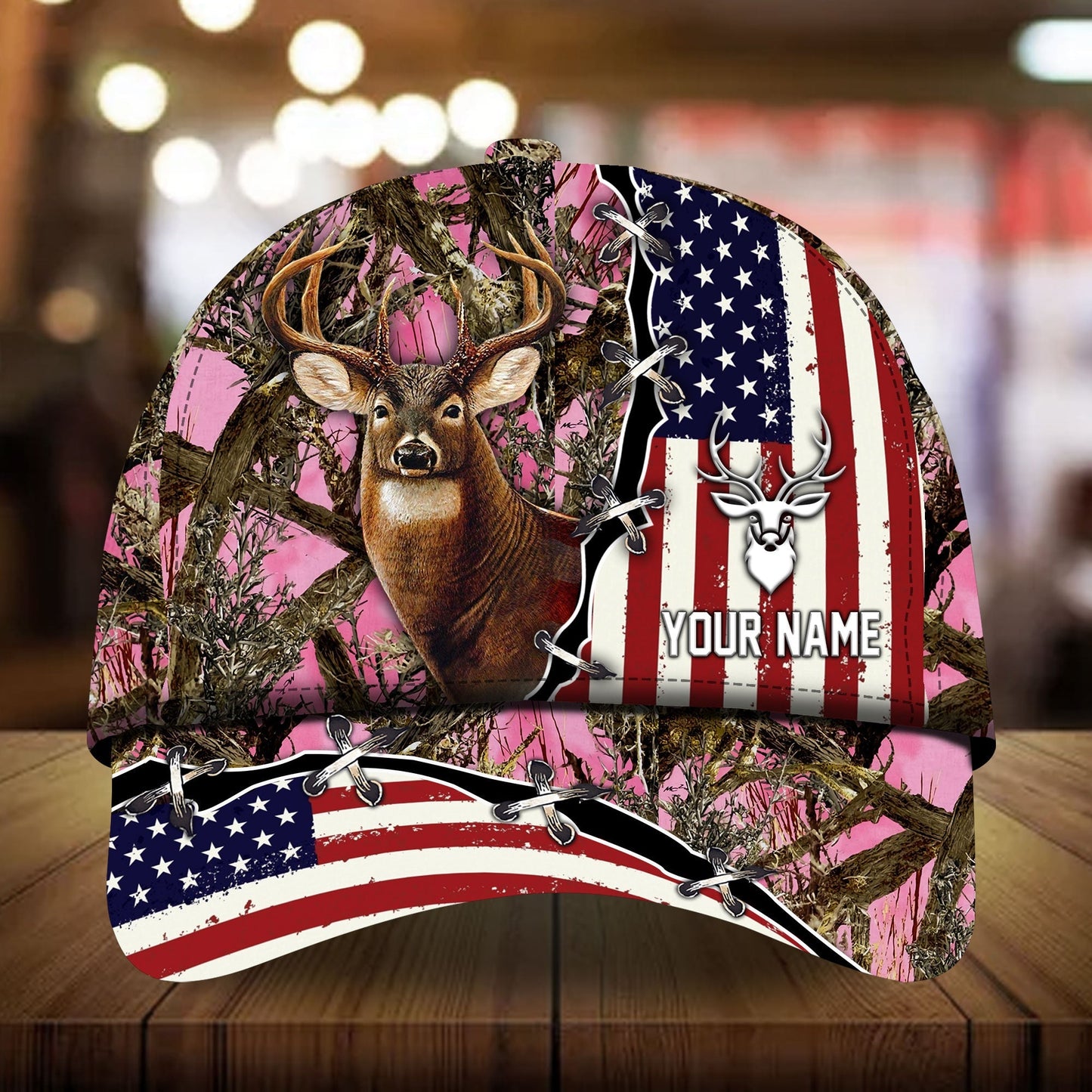US Flag Deer Hunting Personalized – Classic Cap